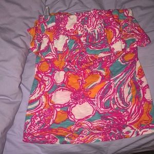 Lily Pulitzer strapless ruffle top